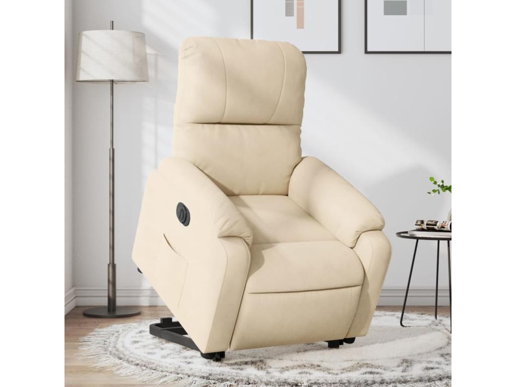 Sillón eléctrico reclinable elevable Joliven microfibra crema