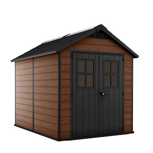 WAYFAIR Keter Newton Outdoor Plastic Garden Storage Shed, Brown, 7.5 X 7 Feet