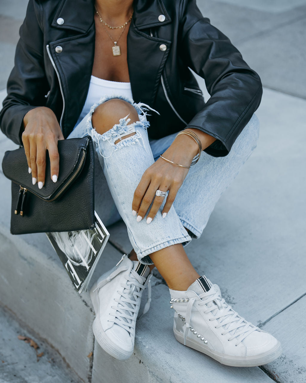 Ozzy Studded High Top Sneakers - Se7enfashion