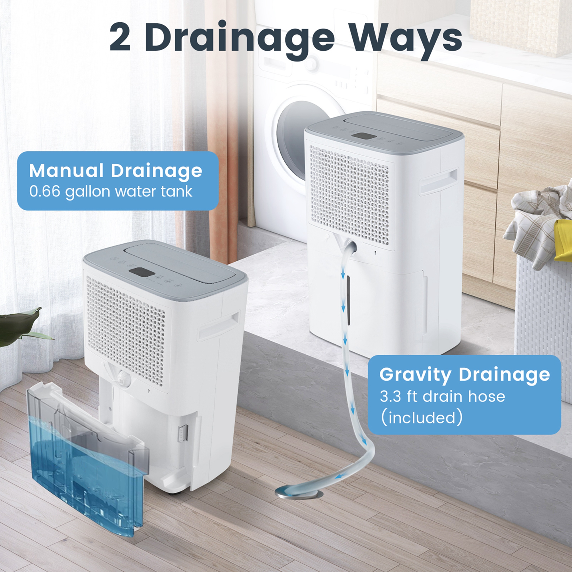 Costway 52 Pint Dehumidifier for Basement 4500 Sq. Ft Portable Dehumidifier 24H Timer - Image 7