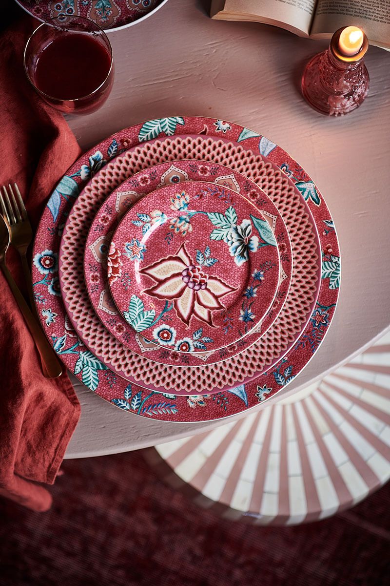 Plate Flower Festival Dark Pink 17cm