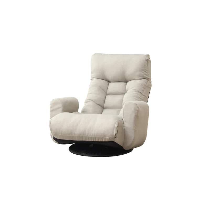 Sillas Giratorias de Lino Gris con Respaldo y Asiento Ajustables para Cabeza y Cintura, Brazos No Ajustables, Silla de Ocio/Floor/Sofá nl0368632