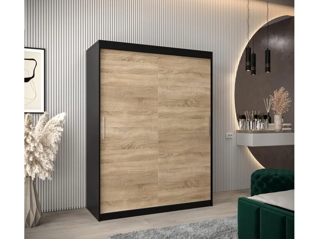 Armario Alkifurniturees de puertas correderas 200/150/62 2 puertas (negro/Alkifurniturees) 57731DDZU