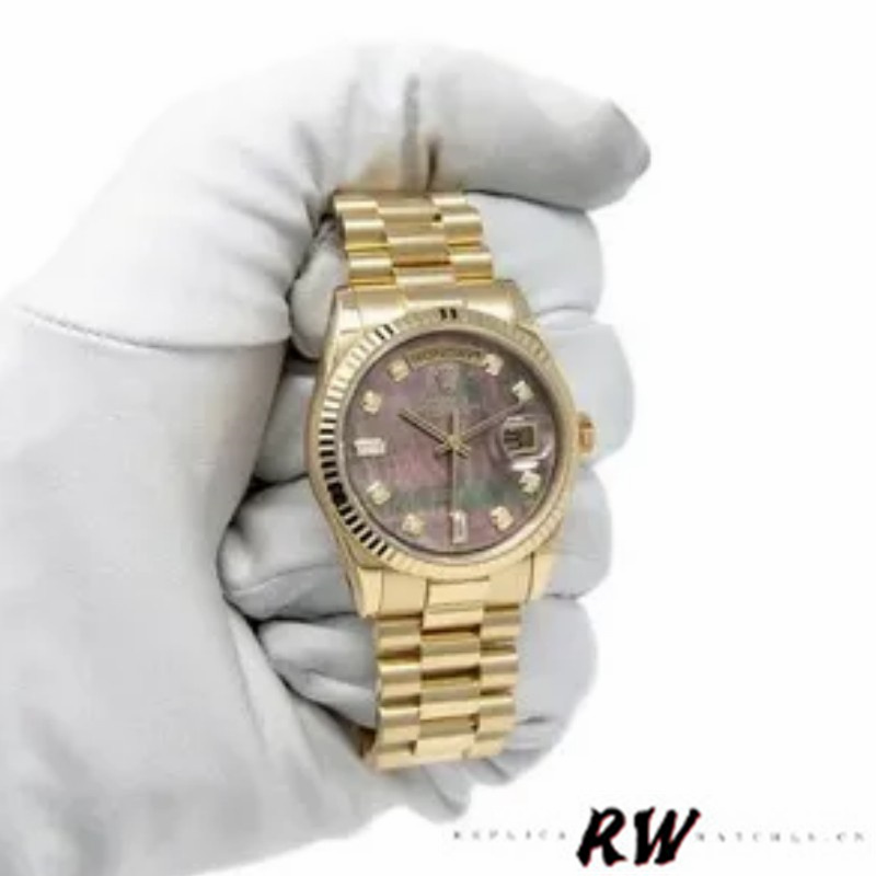 Rolex Day-Date 118238 Dark Mother of Pearl 36mm Unisex Replica Watch