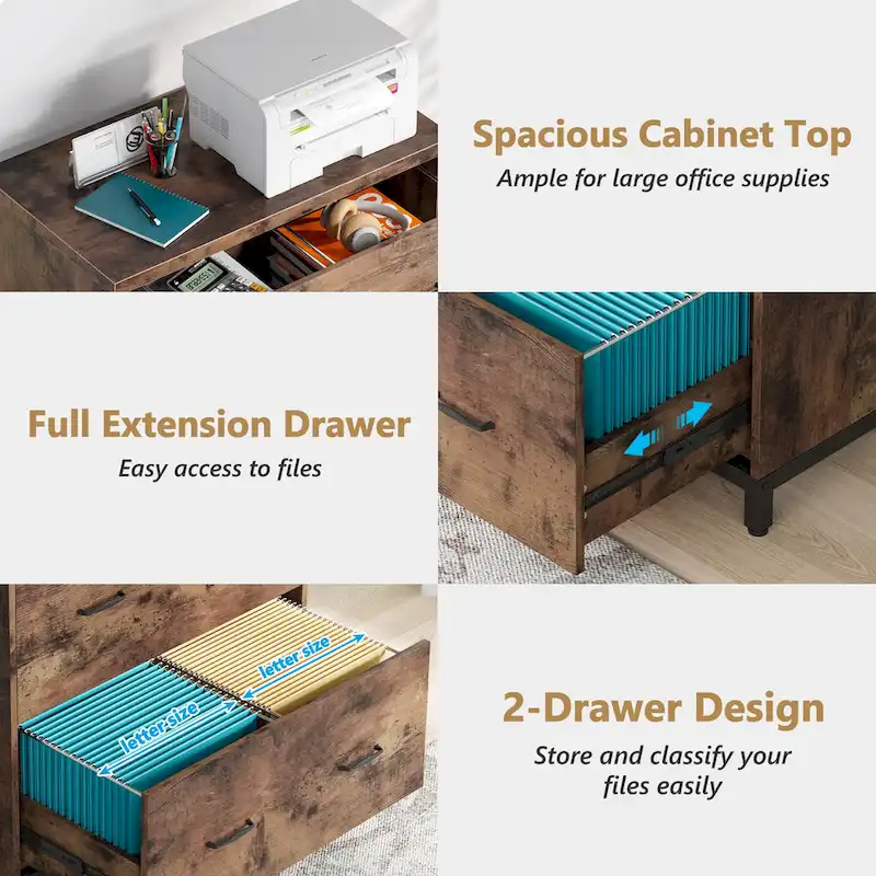 2-Drawer Lateral File Cabinet for Office Organization