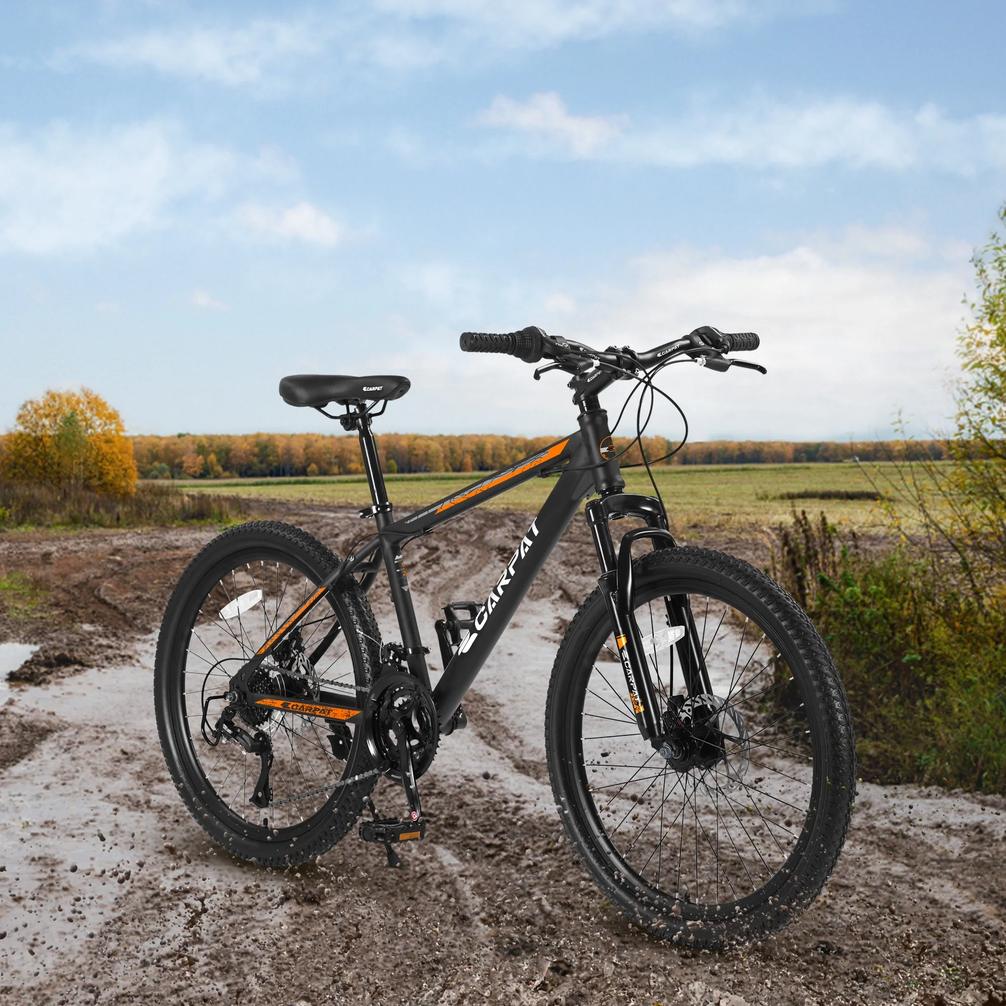 26 inch Mountain Bike for Men, Adult Mountain Bike with Shimano 21 Speed & Disc Brakes, Black Orange - Image 6