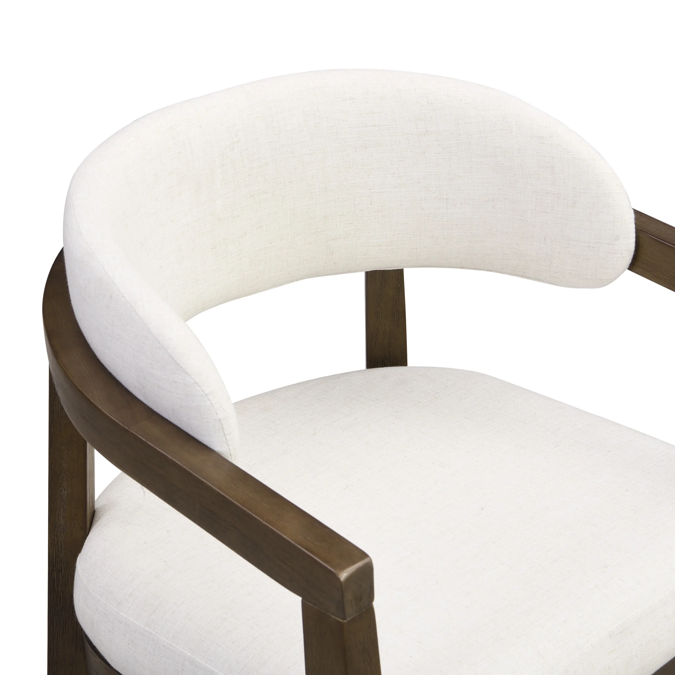 Christopher Knight Home 7-Piece Dining Set with 95" Wood Table, Curved Back Upholstered Armchairs, Walnut & Beige - Image 7