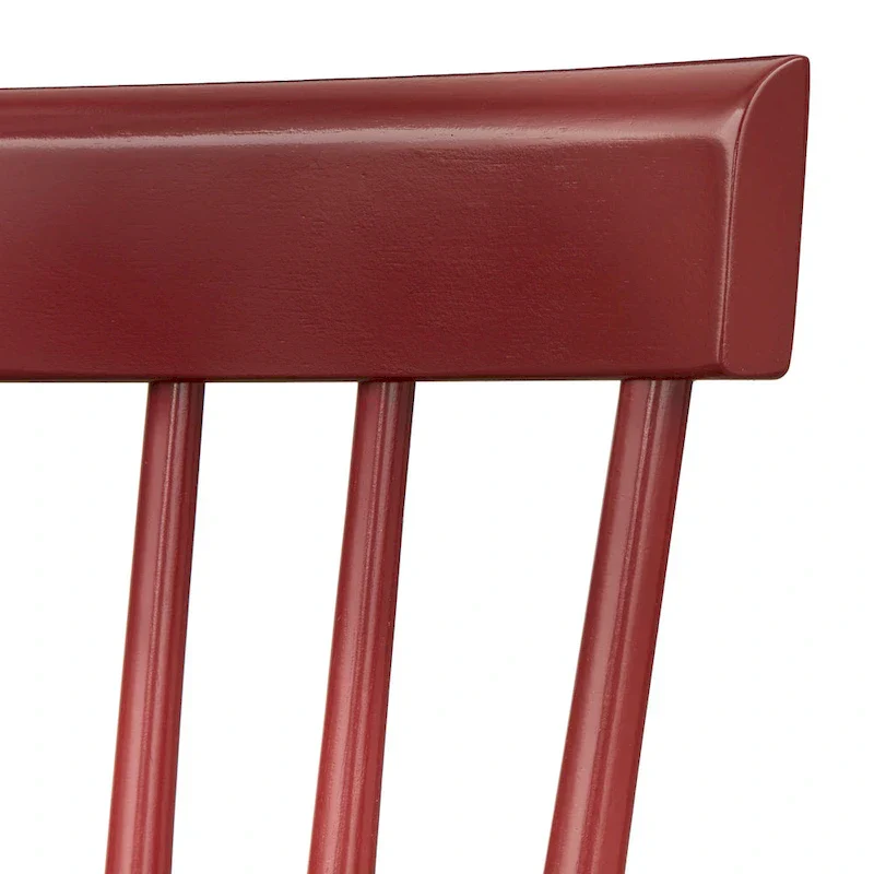 Set of 2 Spindle Back Dining Chairs Solid Rubberwood Farmhouse Style