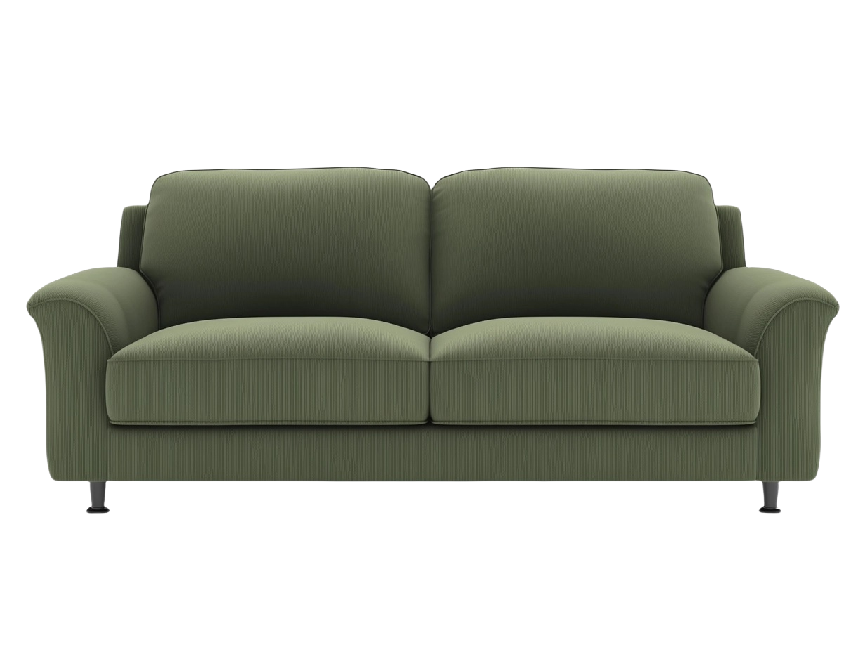 Sofá Tela Poliéster Verde 2 Plazas 180x90x85 cm