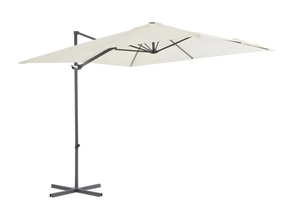Sombrilla voladiza con poste de acero 250x250 cm color arena. sel3180033