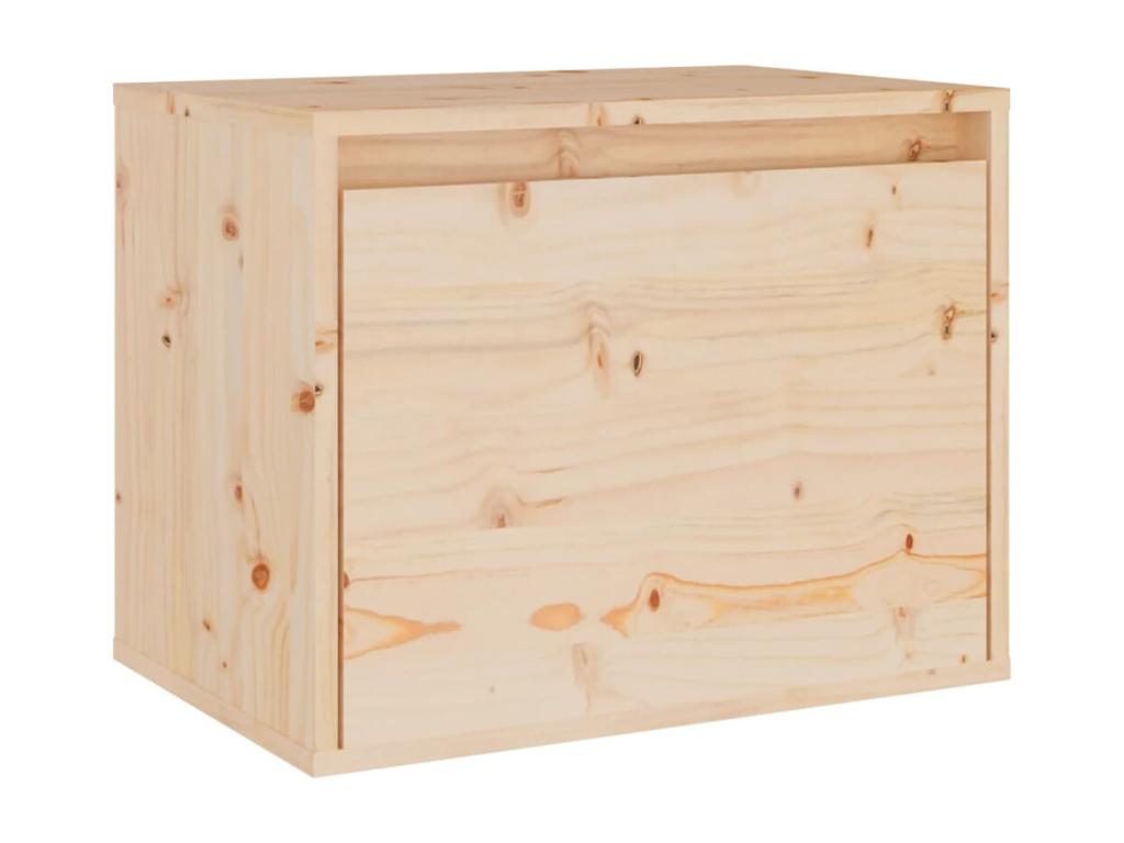 Armario de pared de madera maciza de pino 45x30x35 cm Marrón