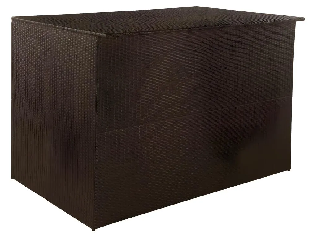 Caja de almacenaje para jardín de ratán sintético marrón 150x100x100 cm. tjo1593611