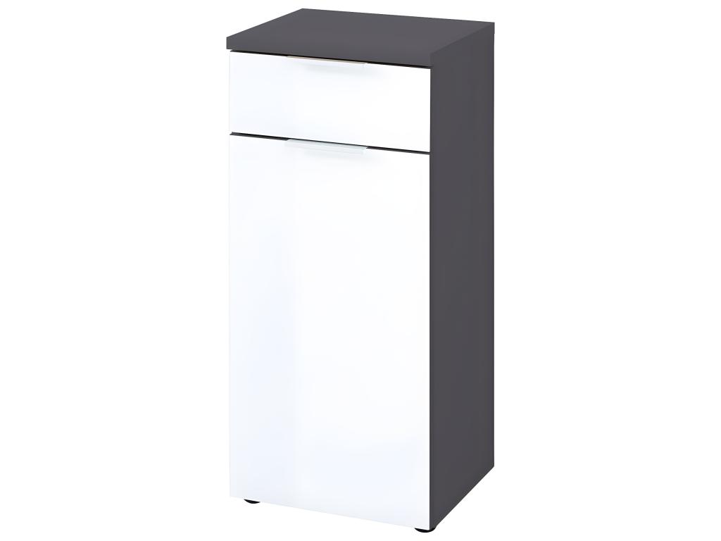 Armario base para baño Nestleano blanco y grafito
