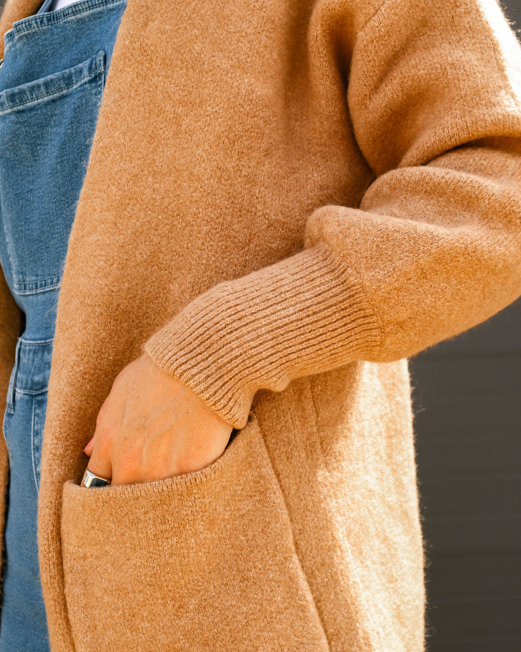 Franklin Pocketed Knit Cardigan - Camel - Se7enfashion