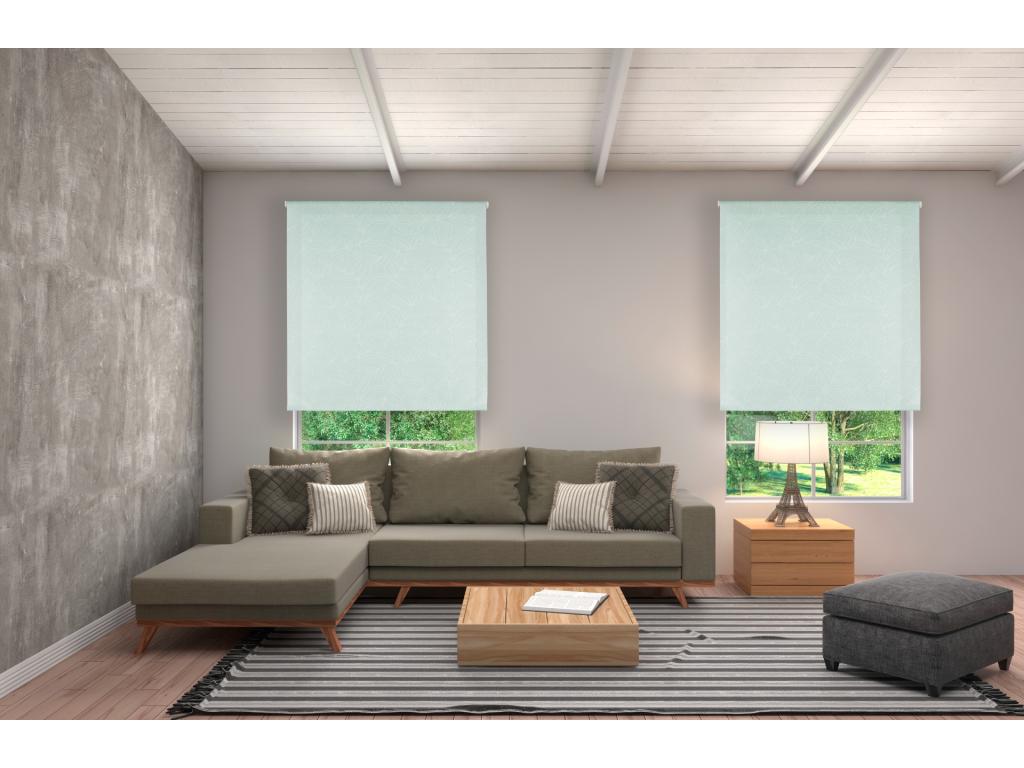 hogvips | Estor Enrollable Translúcido | 150 x 255 cm (Ancho por Alto) Tamaño de Tela 147 x 250 cm | Modelo SELENE Color Celeste