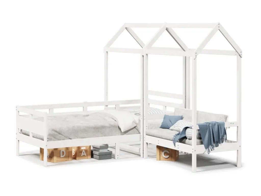 Set de sofá cama y banco con techo Alkihogares blanco 90x190 cm