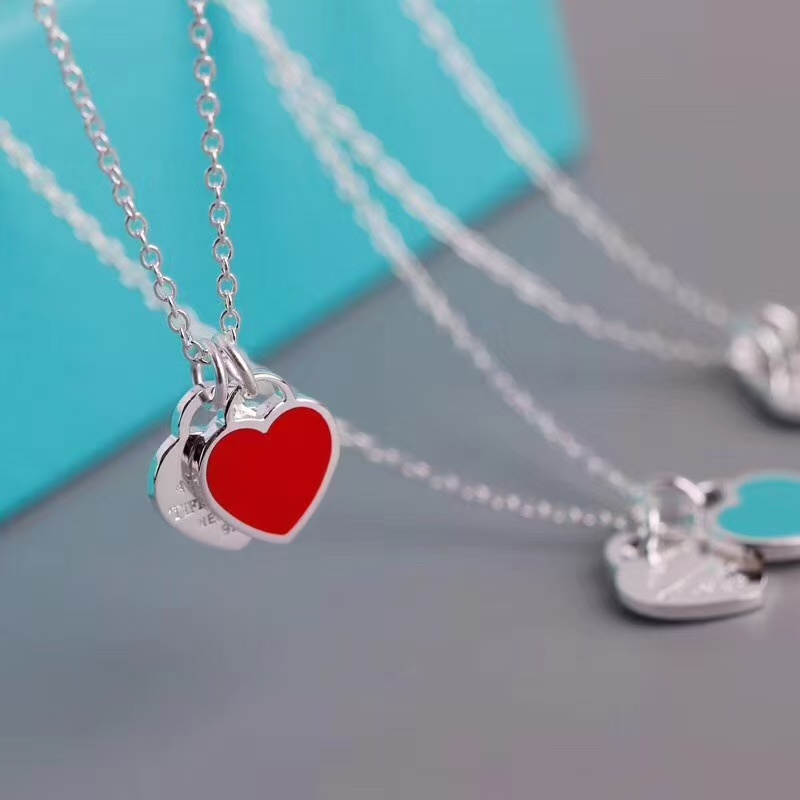 Tiffany Double Heart Tag Pendant Necklace - Original Replica Club