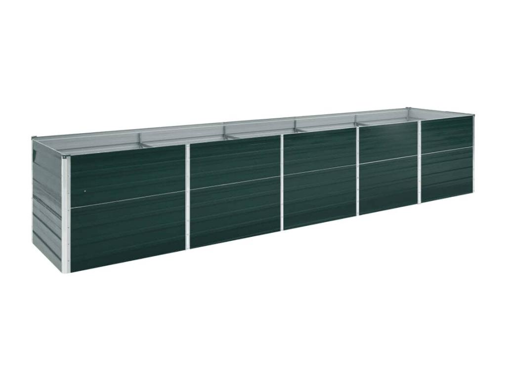 Arriate de acero galvanizado verde 400x80x45 cm