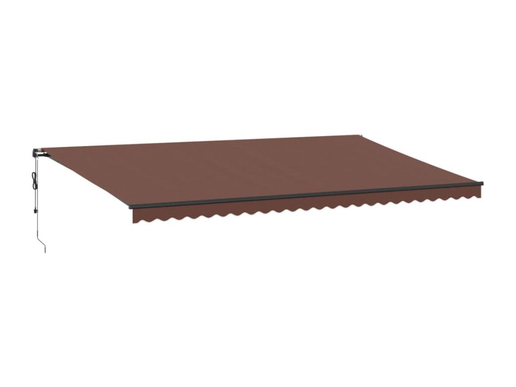 Toldo retráctil automático con luces Joliven marrón 600x350 cm