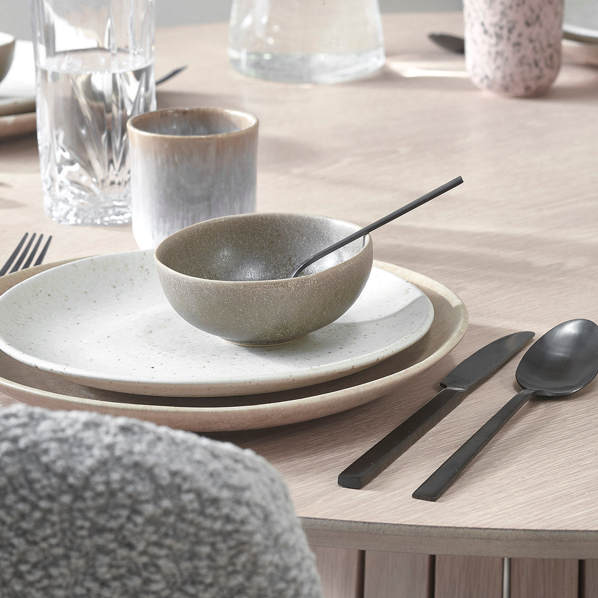 Blokker Mixed Ceramics Kommen 4st. - Ø 11 cm - Taupe