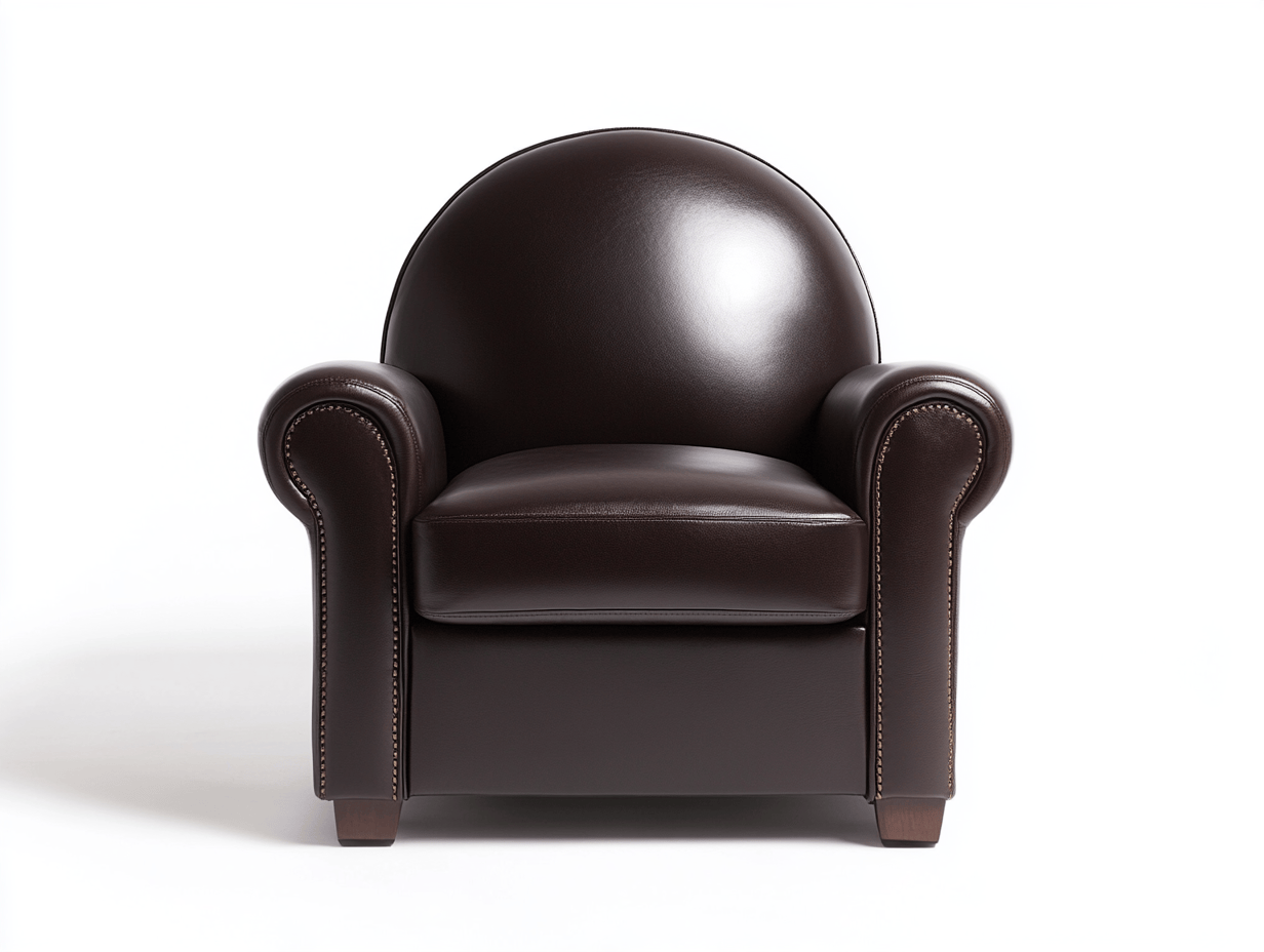 Sillón infantil tipo club – cuero sintético marrón espresso – con tachuelas decorativas