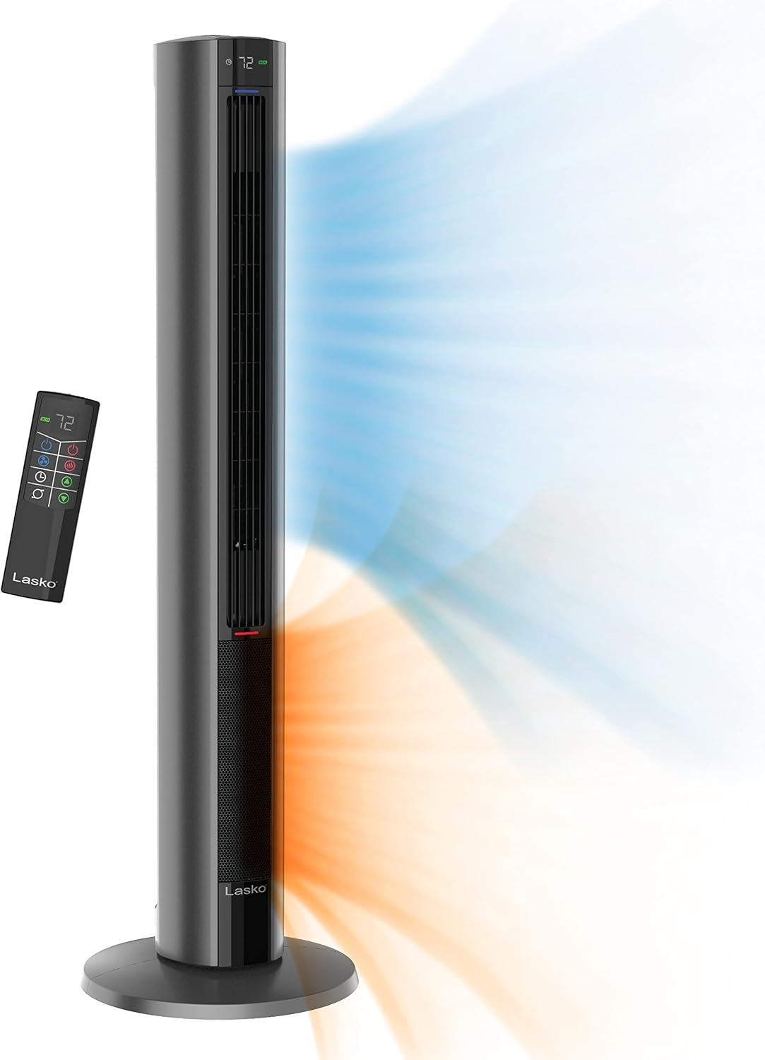 WAYFAIR Lasko Oscillating All Season Tower Fan And Space Heater In One For Home With Adjustable Thermostat, Tip-Over Switch, 4 Fan Speeds, 3 Heat Settings And Remote Control, 42 Inches, 1500W, Gray, FH515