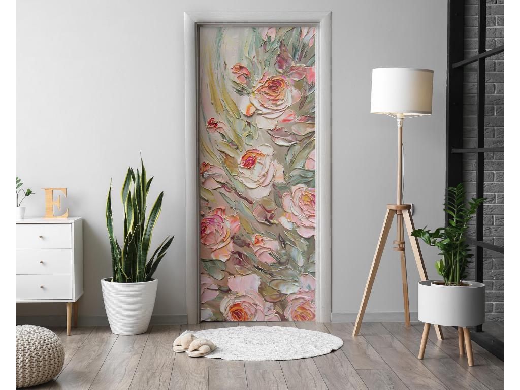 Vinilos autoadhesivos para puertas - Ramo de rosas 85x205 cm