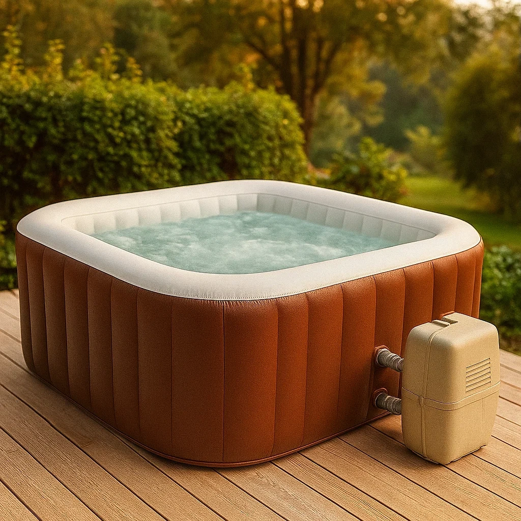 Spas hinchables 185x185x71 cm 2 personas cuadrado marrón/blanco yQblzTa319yk