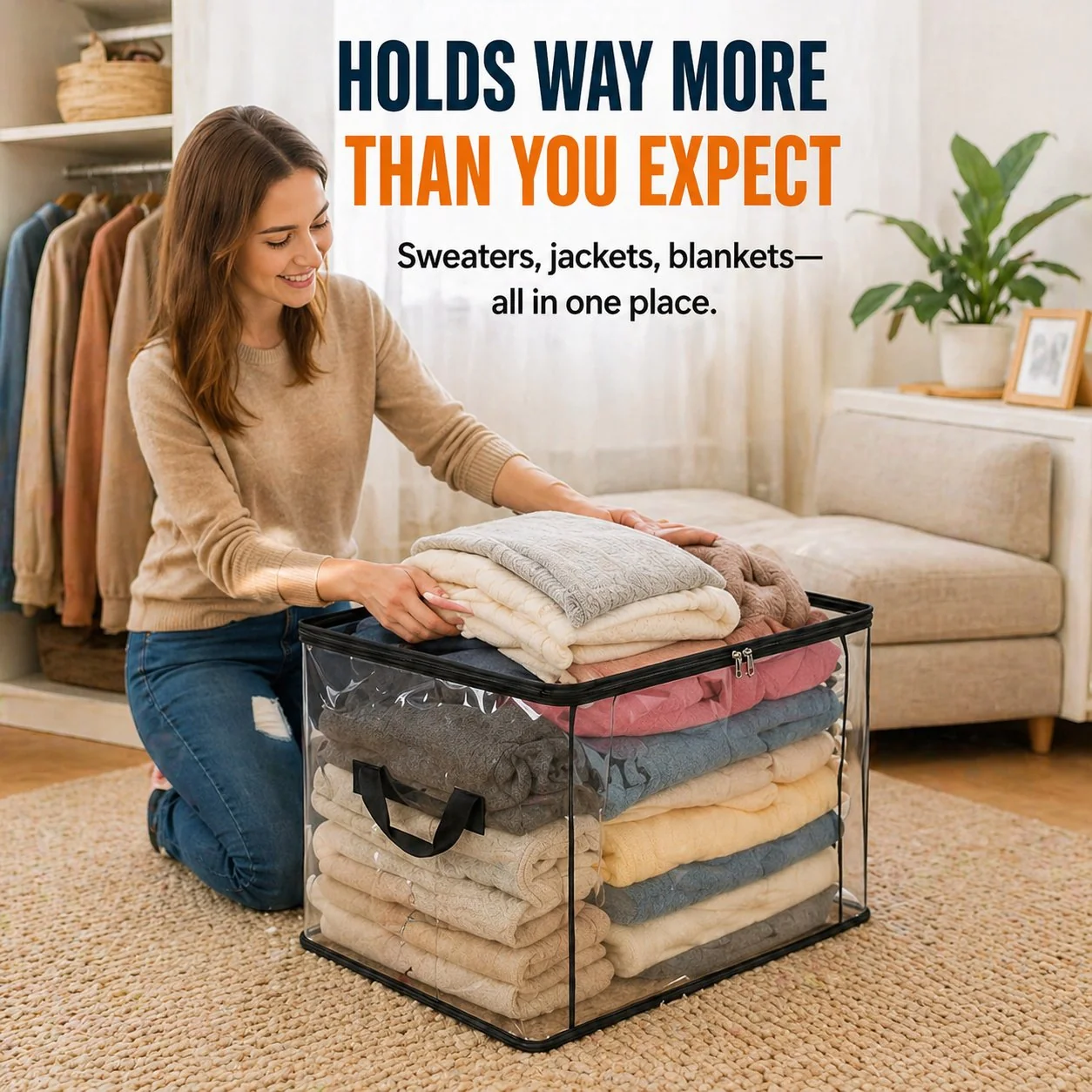 Large Heavy-Duty Thick Plastic Clear Storage