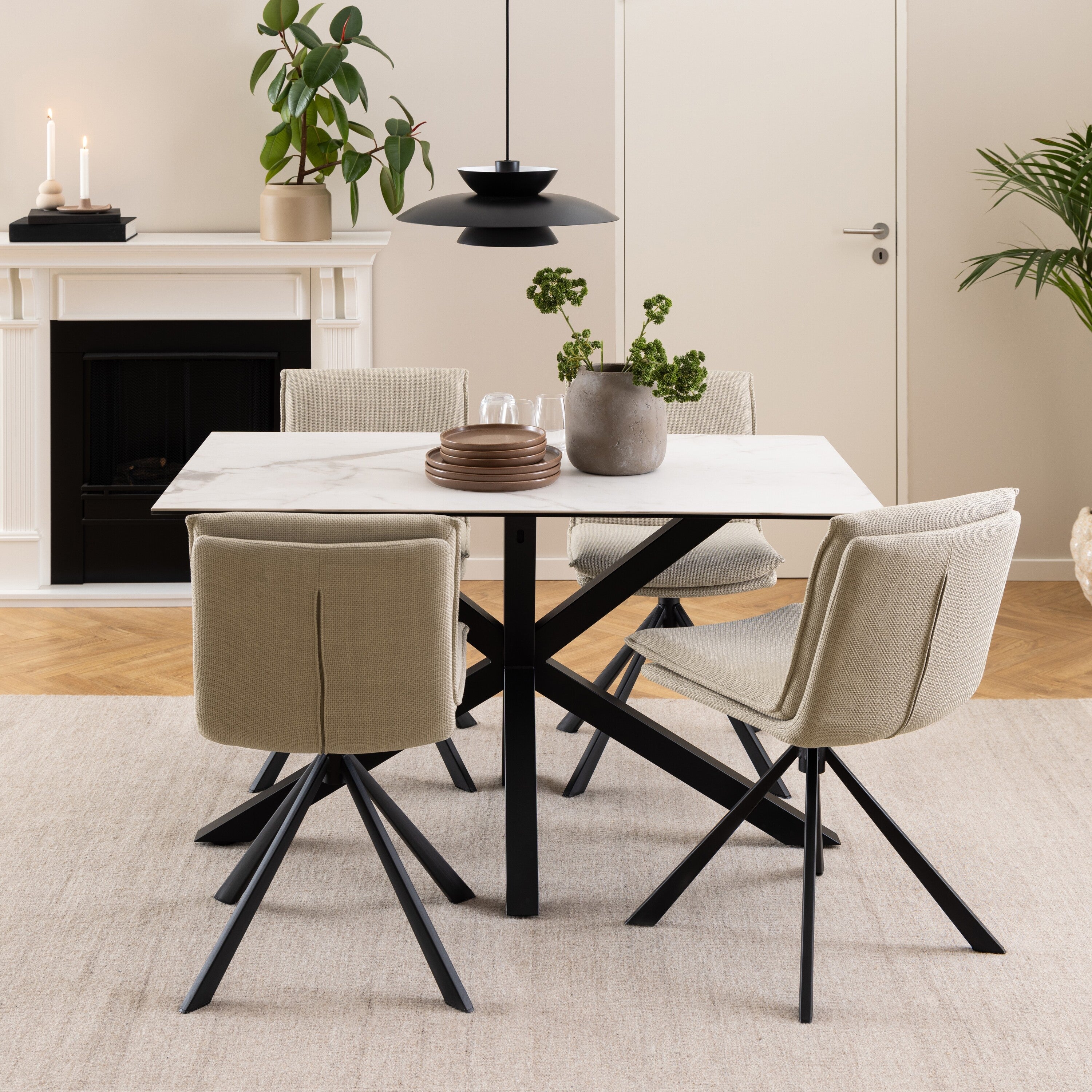 by fonQ basic Square Eetkamerstoel - Beige