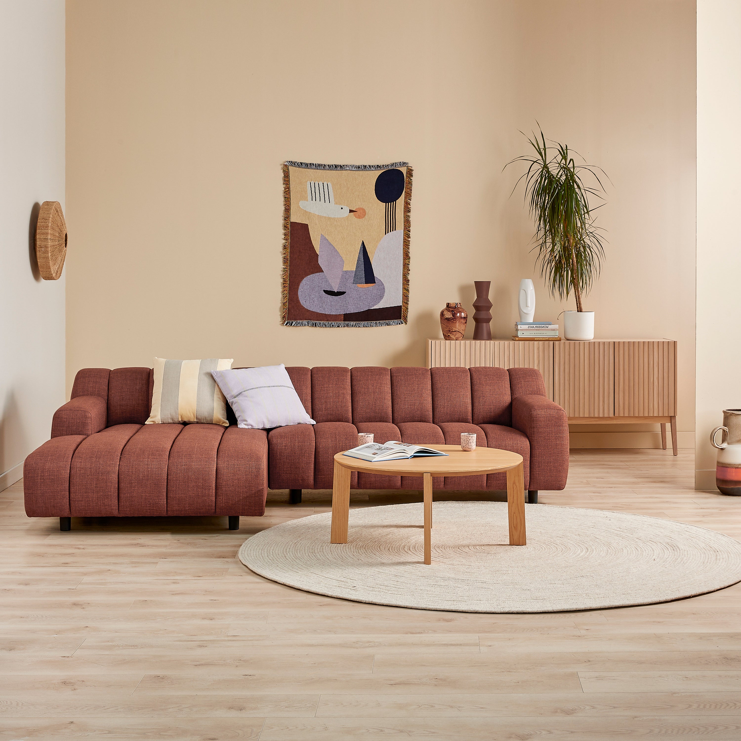 Blokker Cloud Hoekbank met Chaise Longue Links - Terra