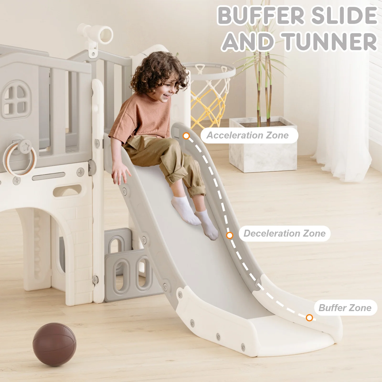 Korimefa 11-in-1 Toddler Slide Set with Golf, Basketball Hoop, Kids Slide for Toddlers Age 1-4, Climber Slip and Slides, Baby Outdoor Toys - Image 73