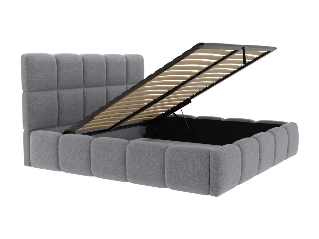 Canapé abatible de 180x200 cm - Tela texturizada - Gris Colchón - Sancaldeco IDZN87211