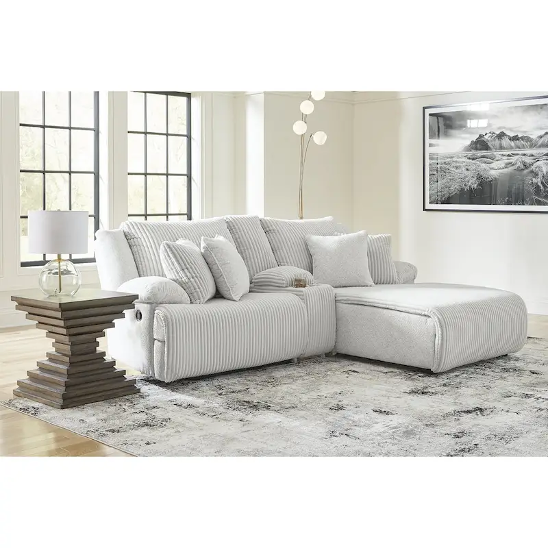 Signature Design by Ashley Top Tier 3-Piece Reclining Sectional Sofa with Chaise - Dimensions: 105W x 74D x 41H