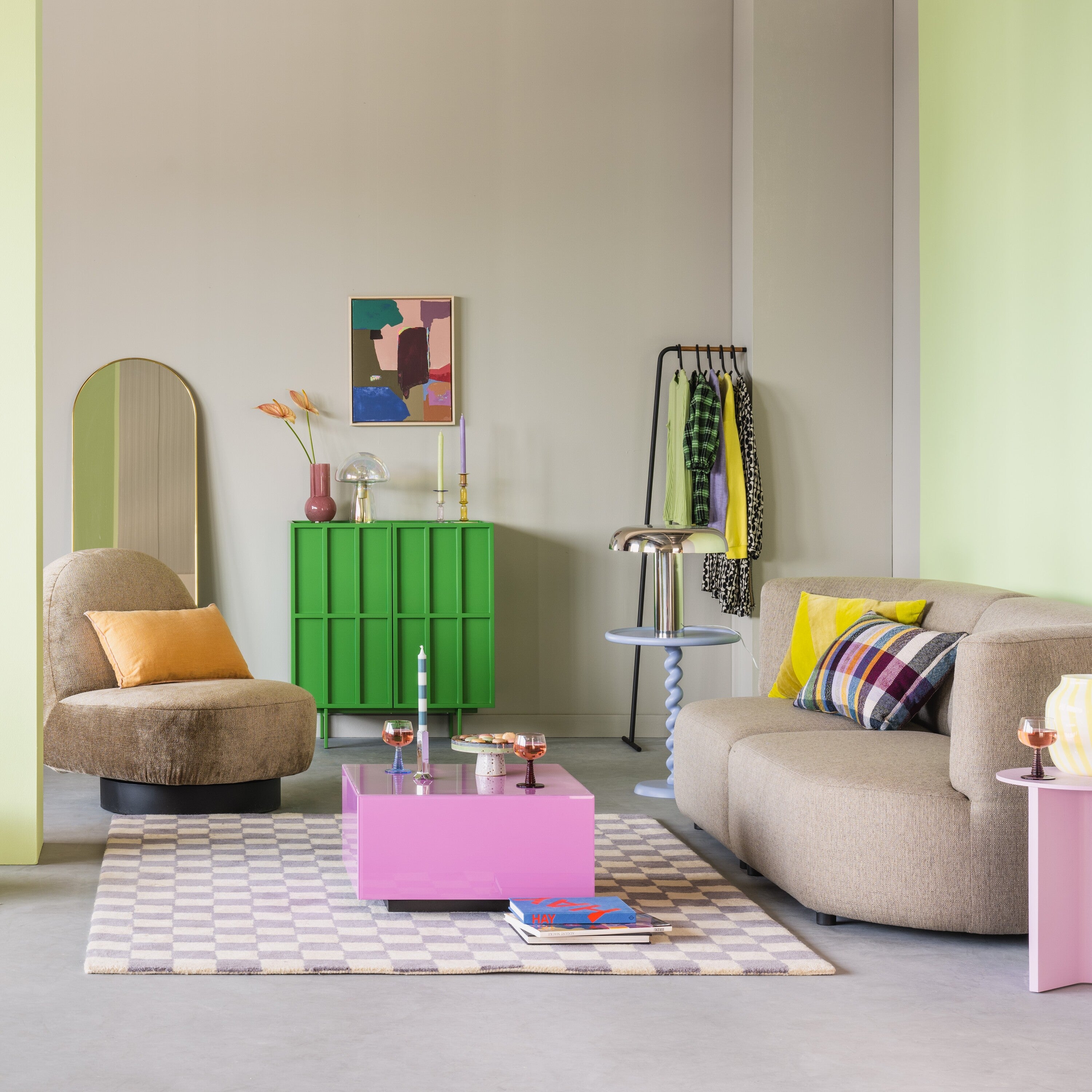 HKliving Mirror Block Salontafel - Hot Pink