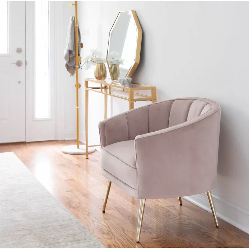 Randolf Velvet Accent Chair in Silver Orchid