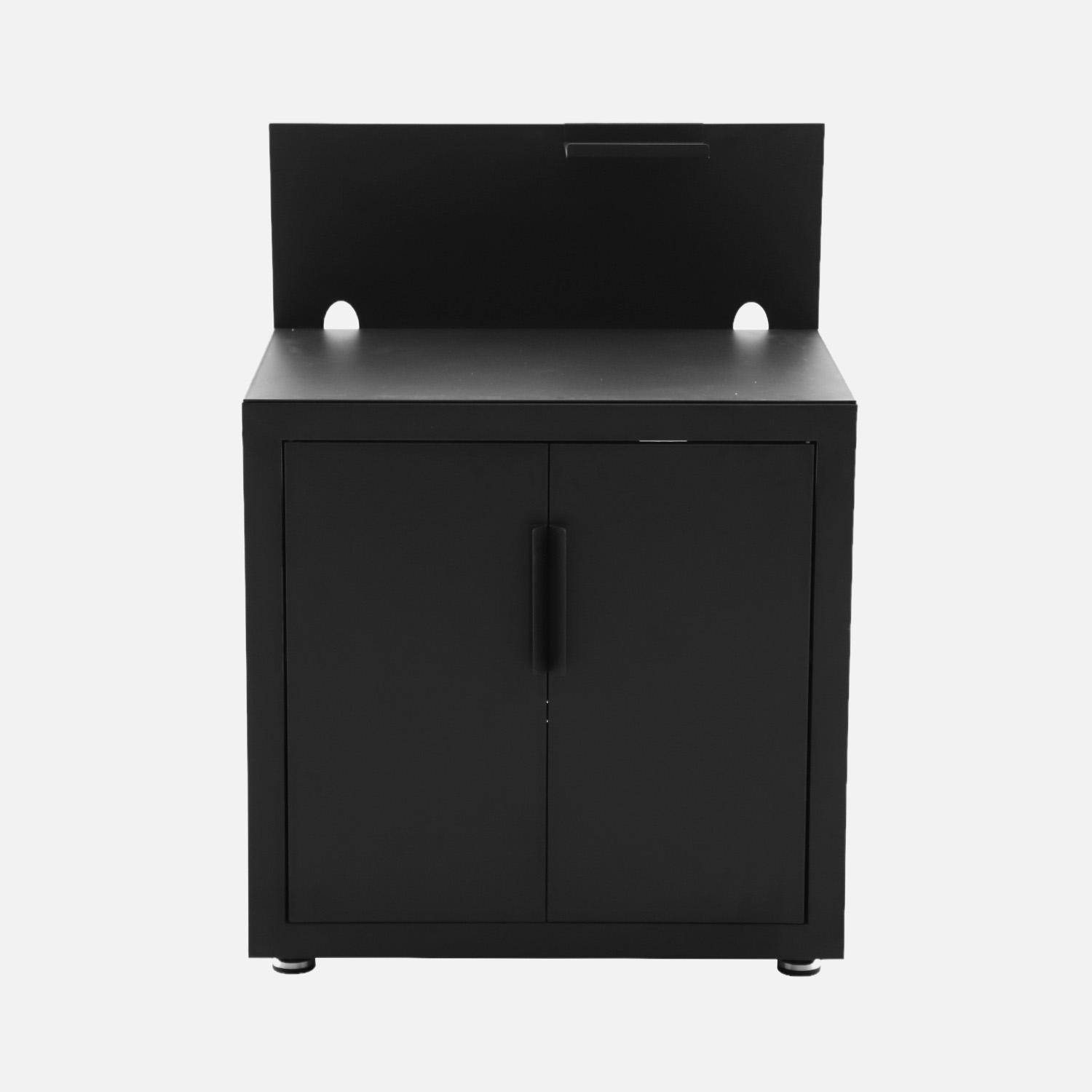 Milos - Cocina exterior de acero 2 puertas 1 gancho, 80cm