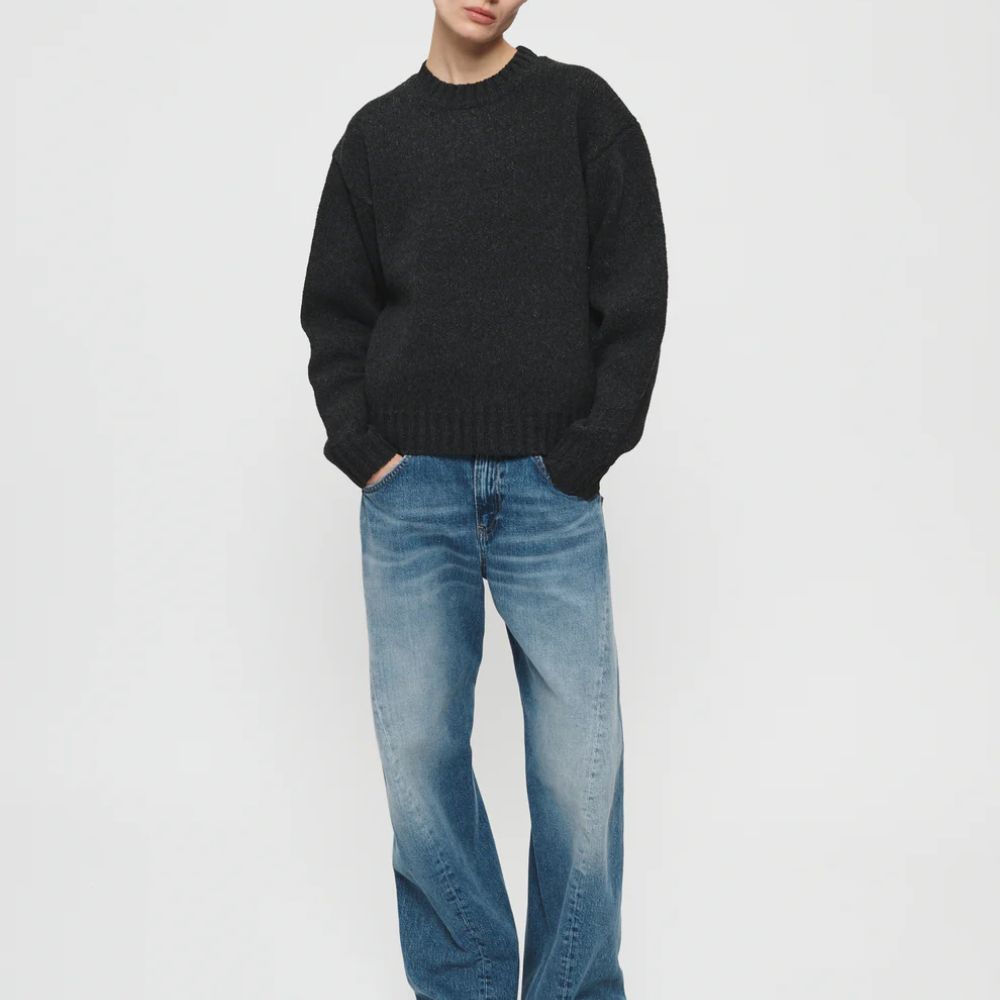 6397 - Pull col rond haut - Anthracite