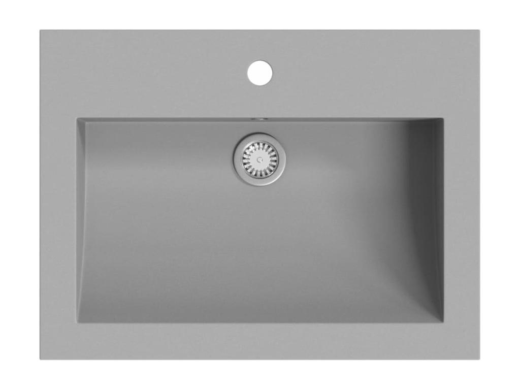 Fregadero de granito 600 x 450 x 120 mm Gris
