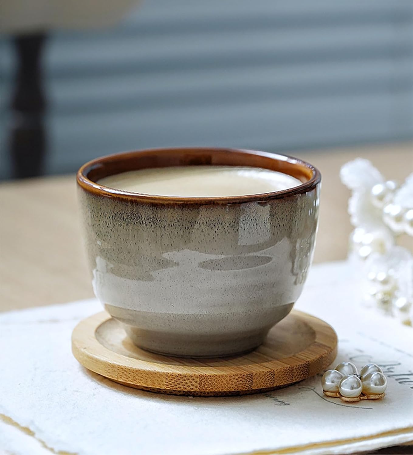 Japanese Style Ceramic Tea Set, Tea Cup, Coffee Cup, Yerba Mate Set, Ceramic Mate Cup Set of 4 (5 colors)