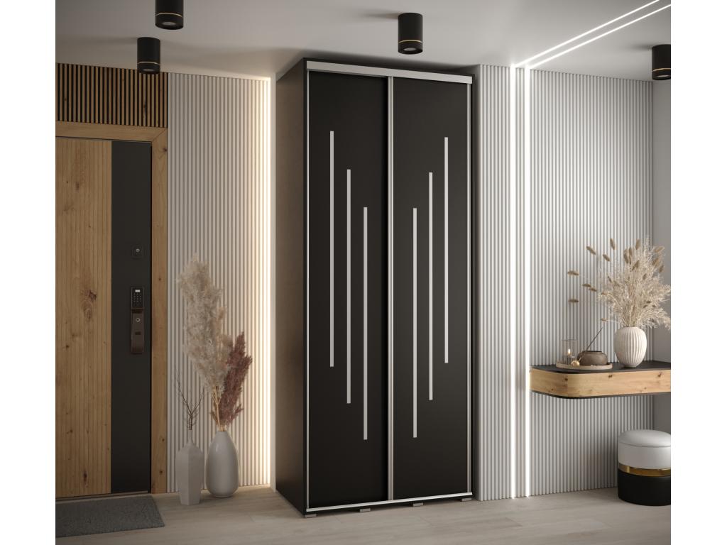 ARMARIO Nestleano 8 DE PUERTAS CORREDERAS 235 - 2/110/60 2 puertas Negro/Negro/Plata