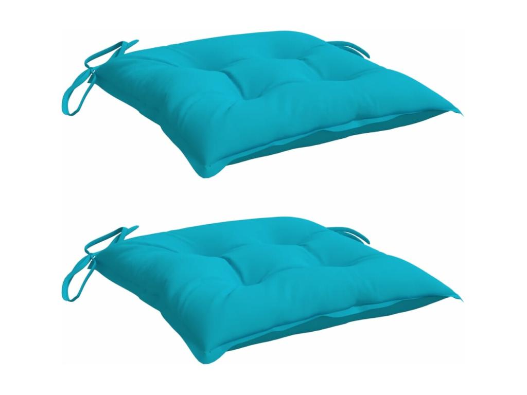Cojines de silla 2 uds tela Oxford turquesa 50x50x7 cm