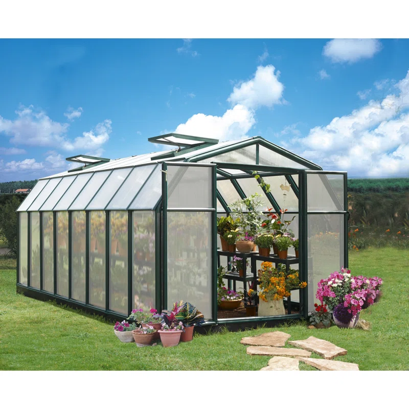 WAYFAIR Rion Hobby Gardener 8 Ft W X 12 Ft D Greenhouse 208Cm H X 266Cm W X 516Cm D