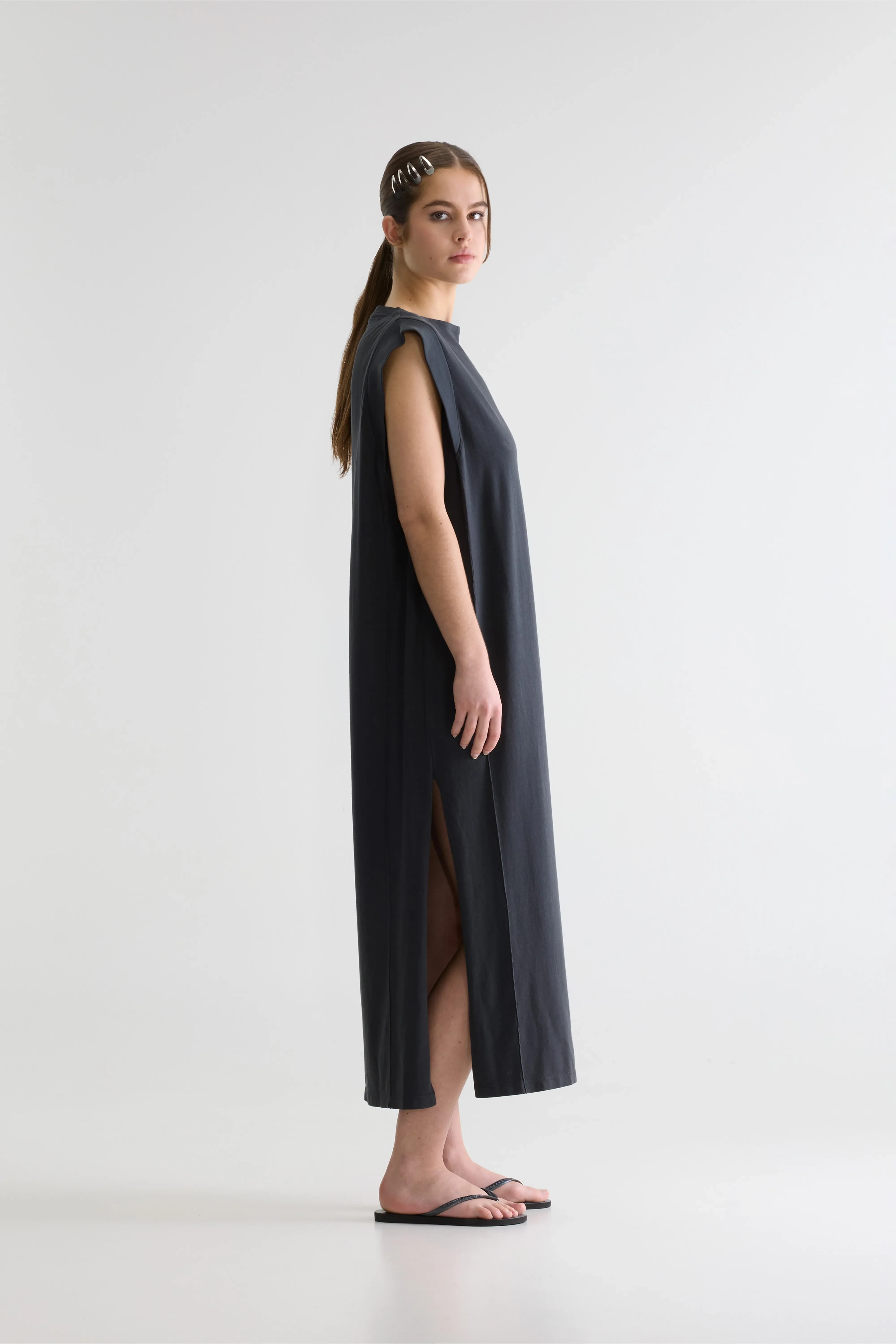 Bellerose Cling jersey long dress (261 / W / BLACK SAND)