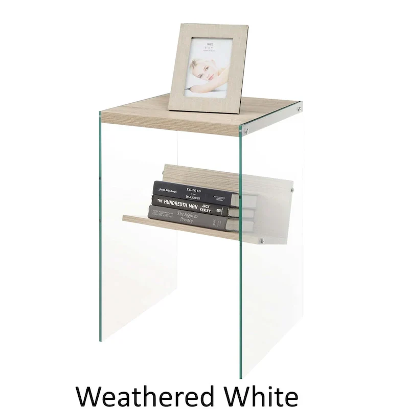 SoHo Glass End Table with Shelf by Convenience Concepts