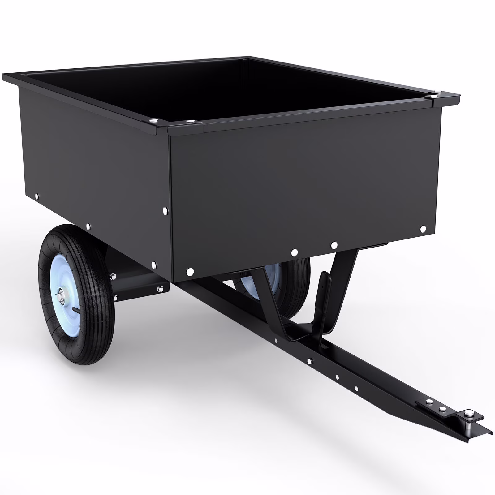 RVNI 350 lb Capacity Dump Cart Trailer Tow Behind Lawn Steel for Lawn Tractor ATV UTV with Wheels Black