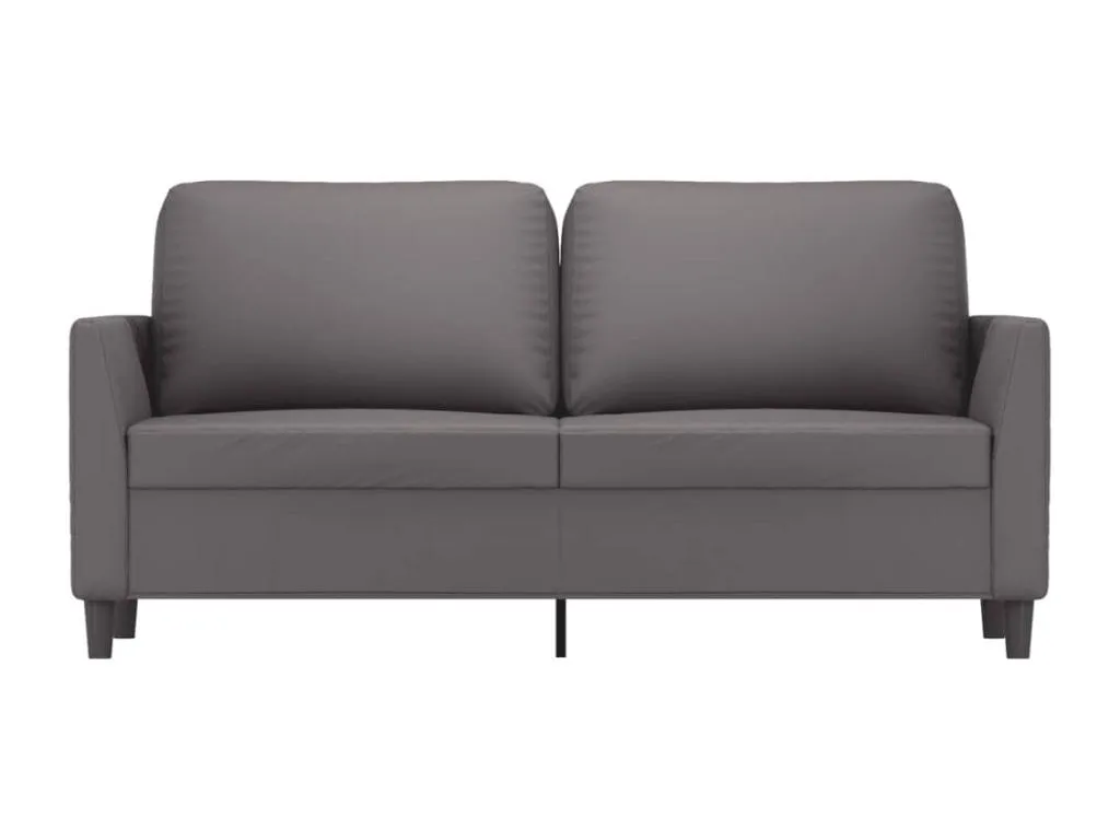 Sofá de 2 plazas en cuero sintético gris 140 cm Biocasahogar NN9584903