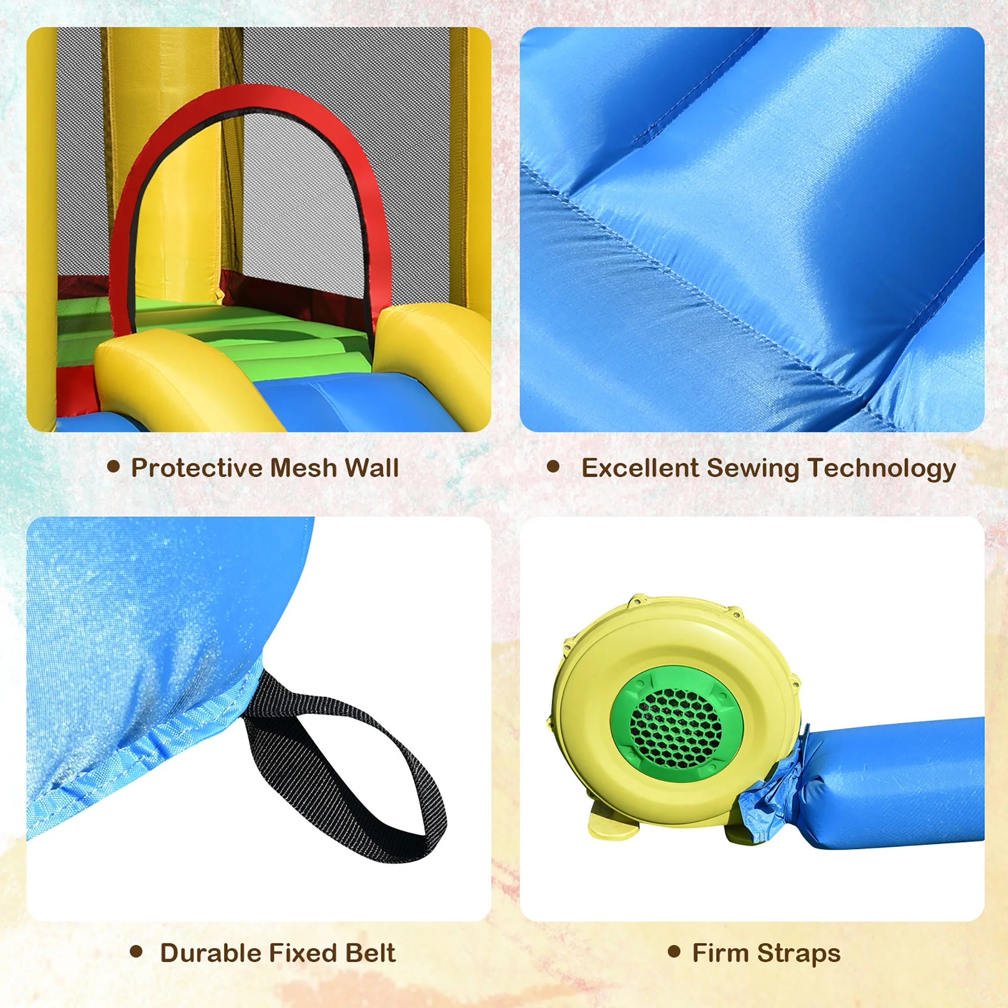 Costway Inflatable Bouncer Kids Bounce House Jumping Castle Slide with 480W Blower - Image 10