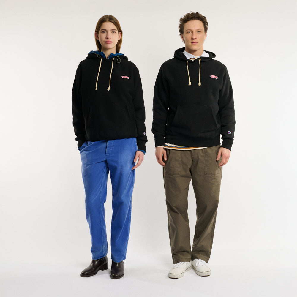 Merci x Champion - Sweat à Capuche Merci Patch - Noir