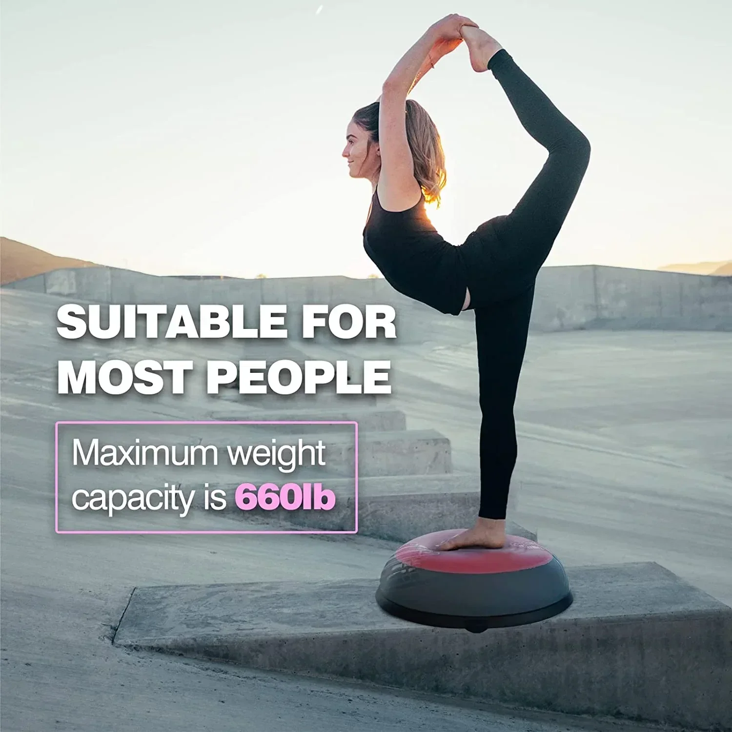 IFAST Balance Trainer 23 Inch Half Ball With Resistance Bands - 660LB Weight Capacity - Image 3 IFAST Balance Trainer 23 Inch Half Ball With Resistance Bands - 660LB Weight Capacity - Image 3